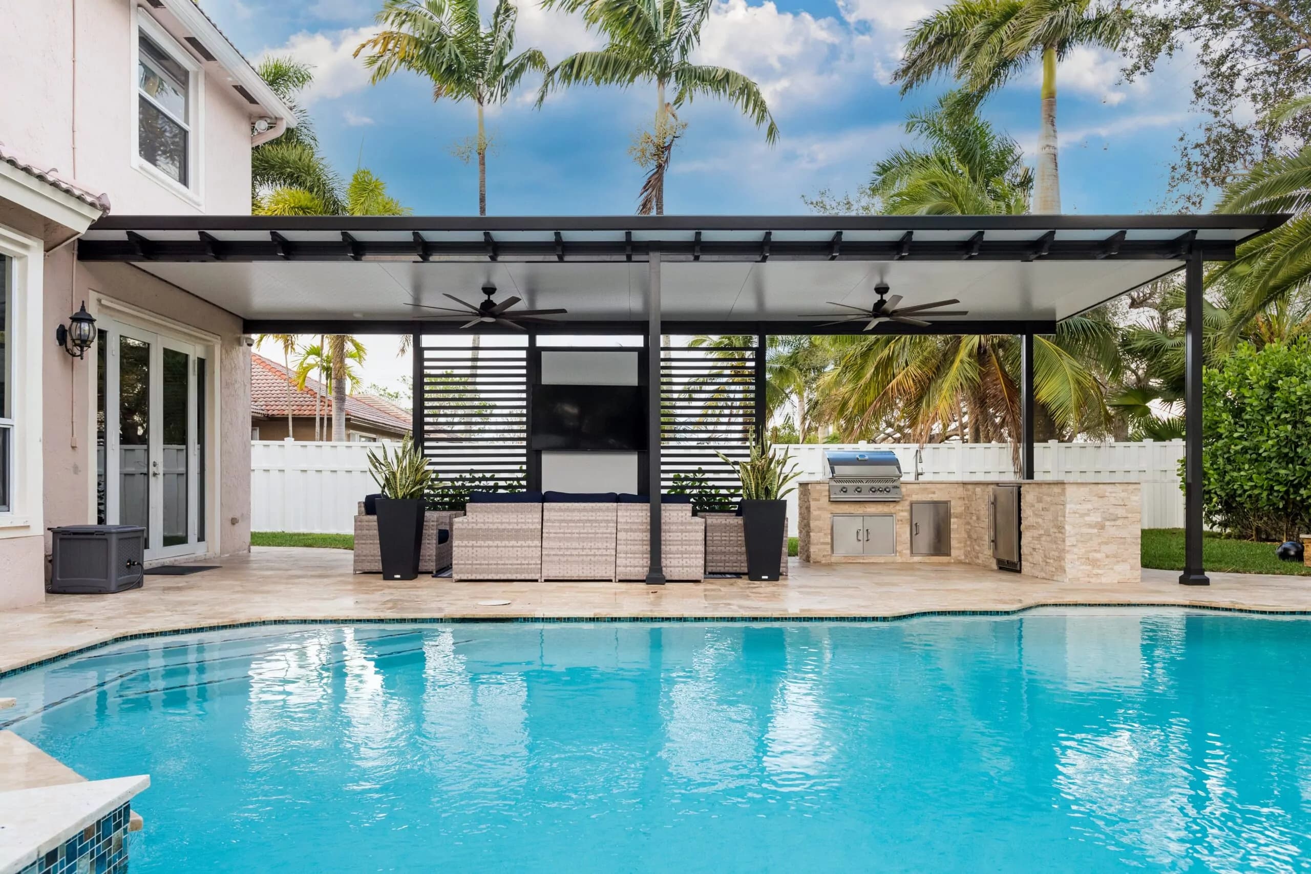Contempo patio cover over an outdoor kitchen